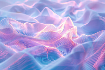 Poster - A blue and pink wave of fabric with a purple hue