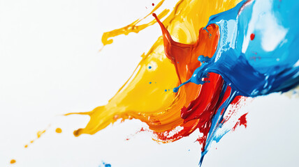 Wall Mural - abstract splashes of paint on white background, detailed high definition image