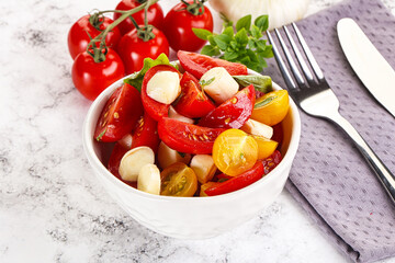 Italian Caprese salad with tomato and mozzarella