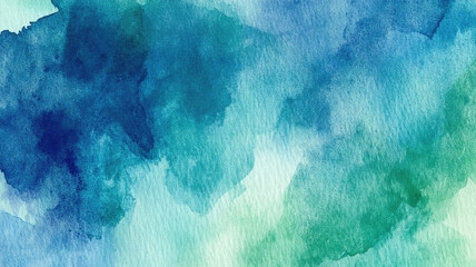 an abstract watercolor paint background blending teal, blue, and green hues, detailed high definition image