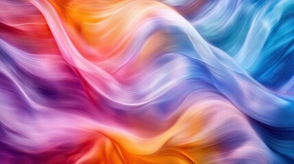 Poster - Fluid, multicolored waves undulating across the frame, creating a soft and mesmerizing abstract effect
