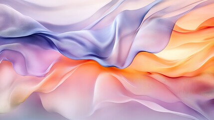 Poster - Fluid, multicolored waves undulating across the frame, creating a soft and mesmerizing abstract effect