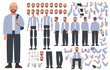 © tynyuk - Man character constructor. Guy in casual clothes. Set of different positions of hands, legs, head for creating animation and own illustrations