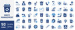© ARIF MIFTAHUL ANWAR - Waste management icon set. Containing disposal, landfill, garbage collection, plastic, sorting, contamination icon. Simple flat vector.