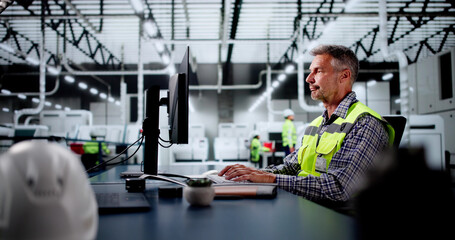 Poster - Engineer Operator At Factory Doing Technology Process