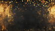 © Fang - a black and gold background with numerous gold flecks at the base, and a gold-flecked black background at the base, extremely detailed image