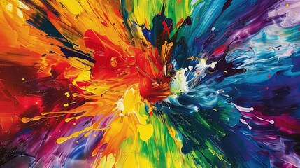 Wall Mural - Abstract colorful paint splattered background.