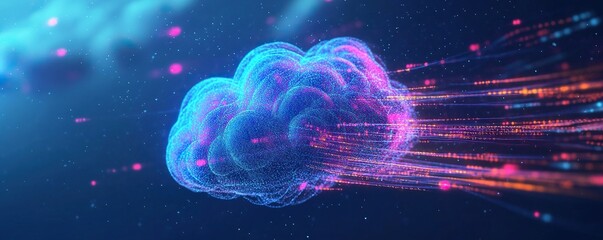 Poster - Abstract Cloud Computing Data Visualization with Digital Particles