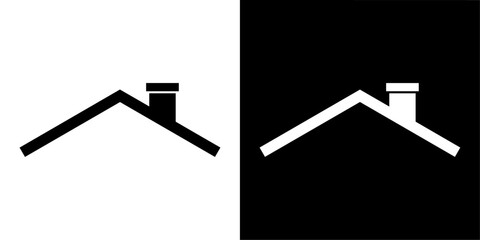 Aufkleber - ofvs709 OutlineFilledVectorSign ofvs - home roof chimney vector icon . smokestack on roof sign . isolated transparent . outline and filled version . AI 10 / EPS / PNG . g12055