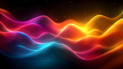 Wall Mural - Abstract glowing wave background in red, orange, yellow, and blue.