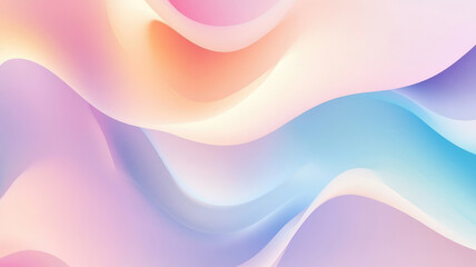 Wall Mural - abstract wavy soft gradient pastel background in glassmorphism style, extremely detailed image