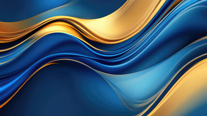 Wall Mural - abstract blue and gold background with smooth gradient, high definition image