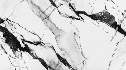 Poster - A black and white photo of a marble floor with cracks and grooves