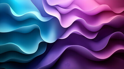 Wall Mural - Abstract waves of blue, purple, and pink colors.