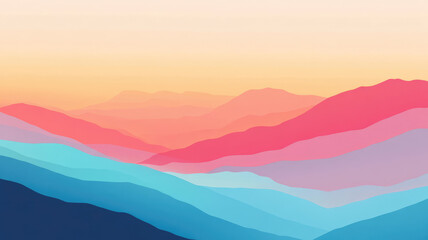 Wall Mural - aesthetic colorful mountain background, detailed hyper realistic image