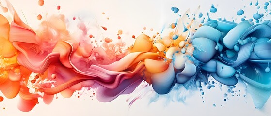 Wall Mural - Abstract Colorful Swirls and Spheres.