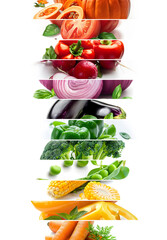 Wall Mural - Vegetable Mix Stripes Abstract Background.