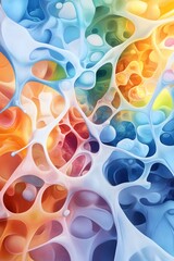 Wall Mural - Abstract Colorful Organic Shapes Pattern Background.