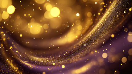 Sticker - gold background purple sparkle abstract a swirl light bokeh pretty beautiful space copy, high quality image