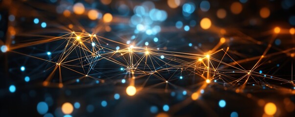 Poster - Abstract Network of Interconnected Luminous Points and Lines