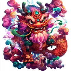 Poster - Mythical Chinese Dragon in Clouds