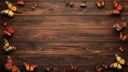 Wall Mural - halloween background with butterflies