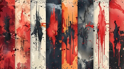 Fototapete - Create a collection of vector blood splatter patterns that can