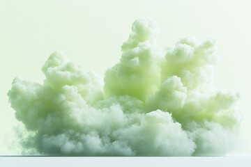 A large green cloud of smoke isolated on a white background.