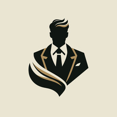 Sticker - Collection of men's fashionable menswear suit icon, logo

