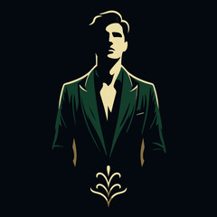 Sticker - Collection of men's fashionable menswear suit icon, logo

