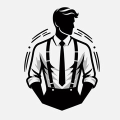 Sticker - Collection of men's fashionable menswear suit icon, logo

