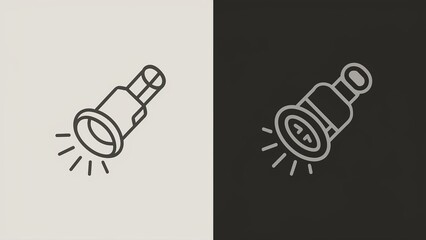 The image shows two flashlight icons. generative ai