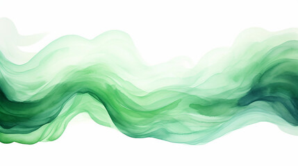 Canvas Print - green watercolor sea with stylish wavy print