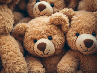 Wall Mural - Group of Teddy Bears Hugging and Snuggling Together