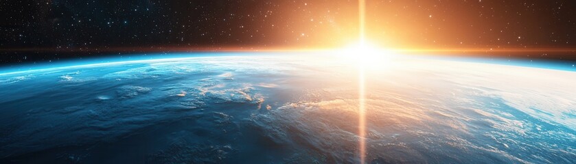 Canvas Print - Sunrise Over Earth From Space.