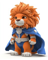 Sticker - Cute Lion Superhero Cartoon Character