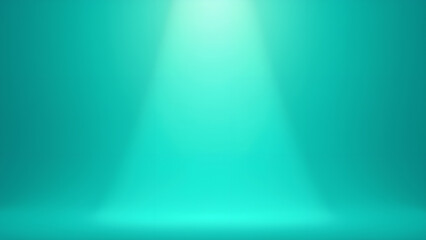 Wall Mural - Background of gradient Turquoise color Background of product studio with Green spotlight on Blue colour