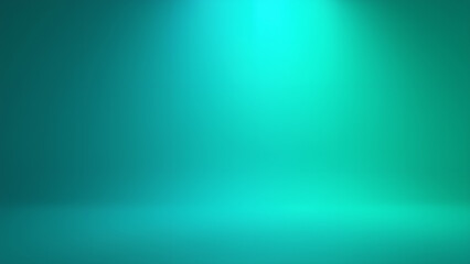 Background of gradient Turquoise color Background of product studio with Green spotlight on Blue colour