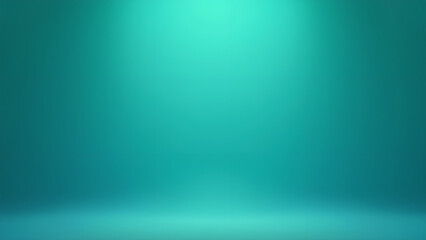 background of gradient turquoise color background of product studio with green spotlight on blue col