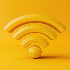 simple realistic 3d image of fiber visually indication wifi coming out of it .