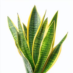 Wall Mural - The snake plant is a houseplant with thick, sword-shaped leaves that grow upright and have a unique banded pattern.  Generative ai.