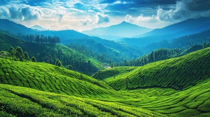 Sticker - Scenic Mountainside Tea Plantation