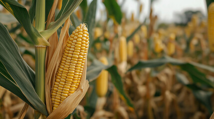 close up of corn in the field 