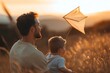 © Lumina Frame - Dad and son with kite, Generative AI