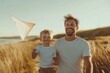 © Lumina Frame - Dad and son with kite, Generative AI