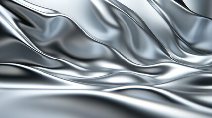 Poster - Elegant metallic silver gradient with a glossy texture and soft reflections, suitable for contemporary designs and backgrounds