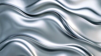Poster - Elegant silver gradient with a smooth metallic surface and subtle waves, perfect for luxury invitations and corporate branding