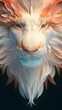 © Andrea Marongiu - Majestic white lion with a mane composed of flowing shapes stares directly ahead. This would make an excellent addition to any project needing a touch of power and beauty
