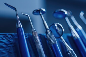 Poster - A collection of various tools and equipment arranged neatly on a table, ideal for use in still life photography, product displays, or as a background element