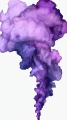 Wall Mural - Abstract Purple Smoke Cloud on White Background